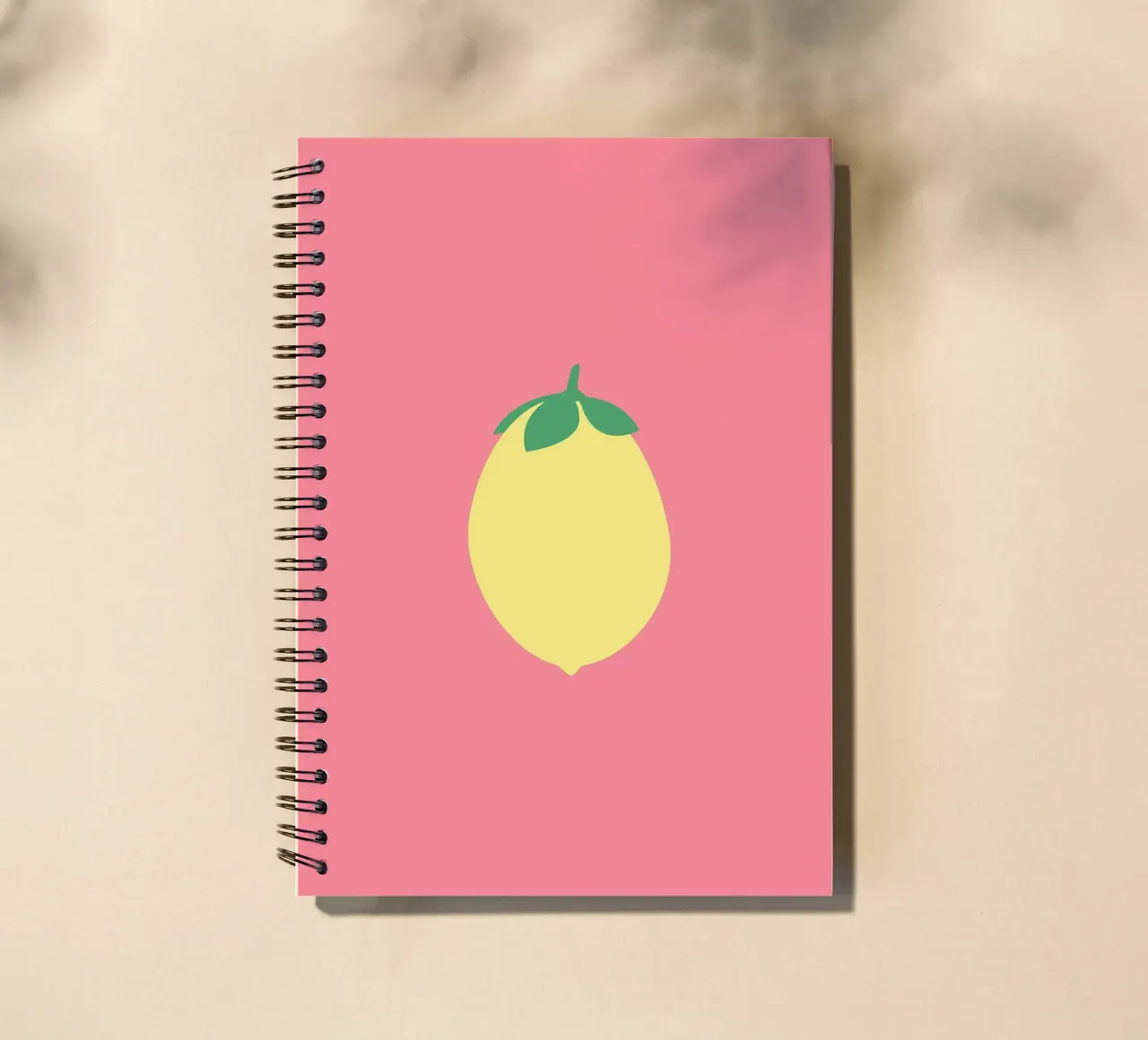 Zitrone auf Pink spiral notebook by janamossmann