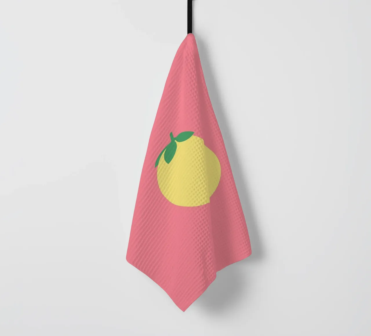 Zitrone auf Pink tea towel by janamossmann