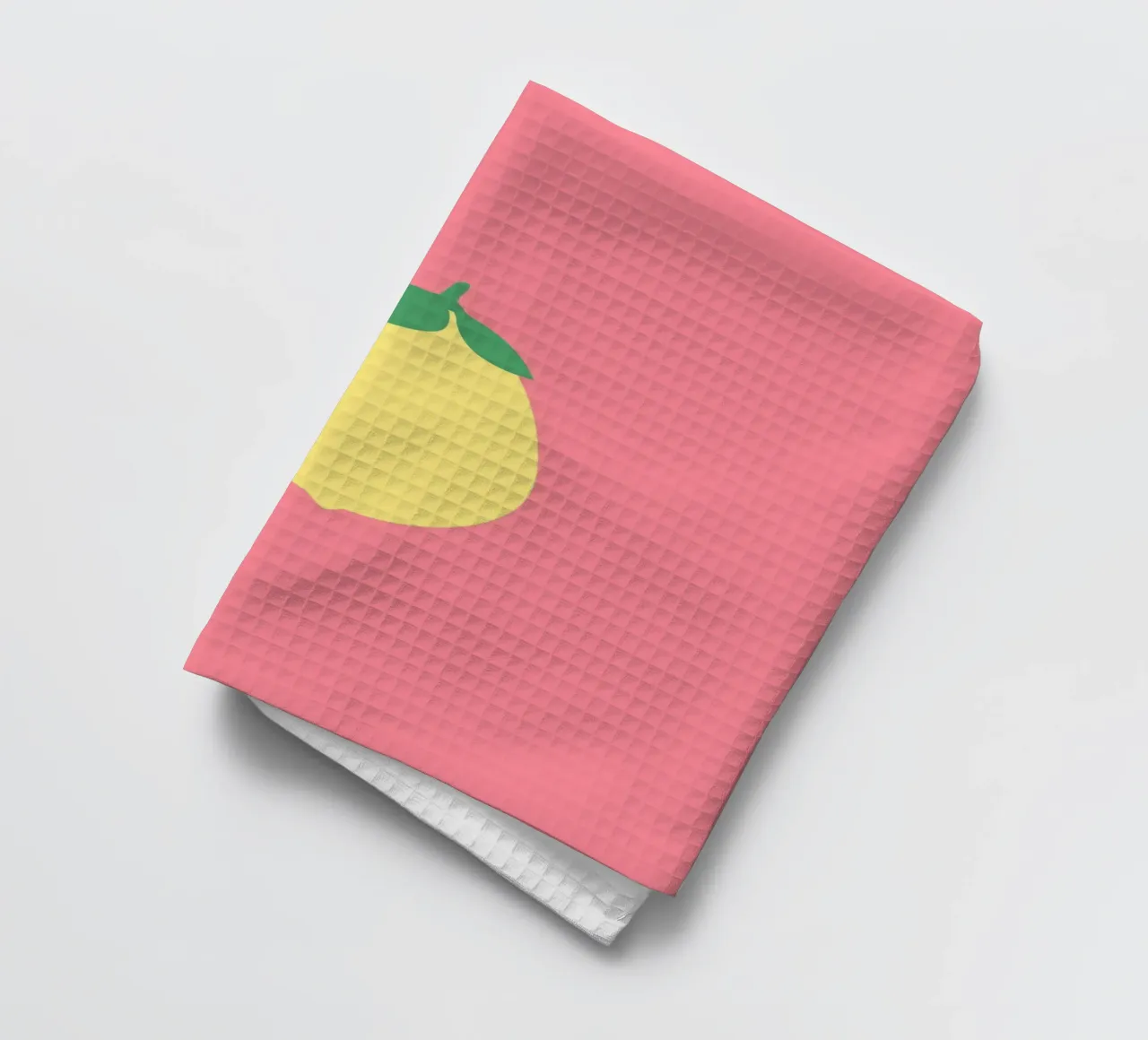 Zitrone auf Pink tea towel by janamossmann