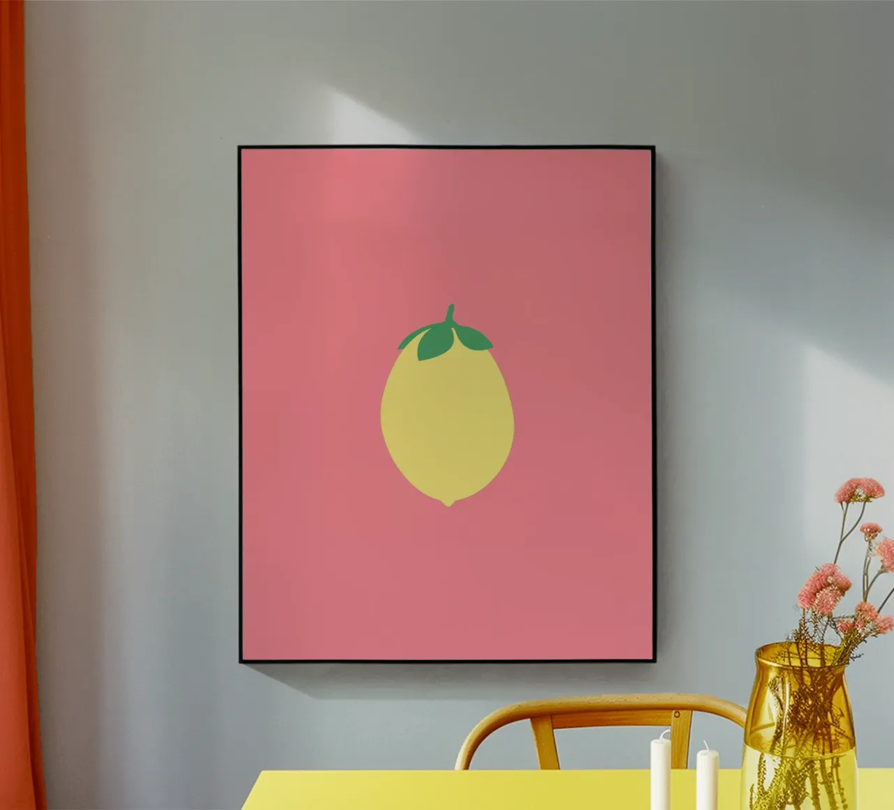 Zitrone auf Pink Acryl-Glas von janamossmann