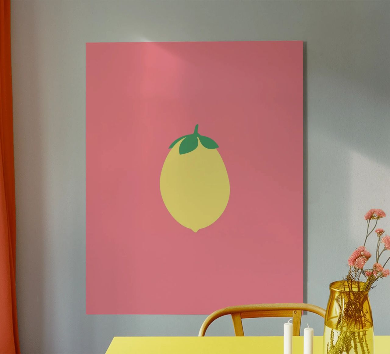 Zitrone auf Pink plexiglass da janamossmann