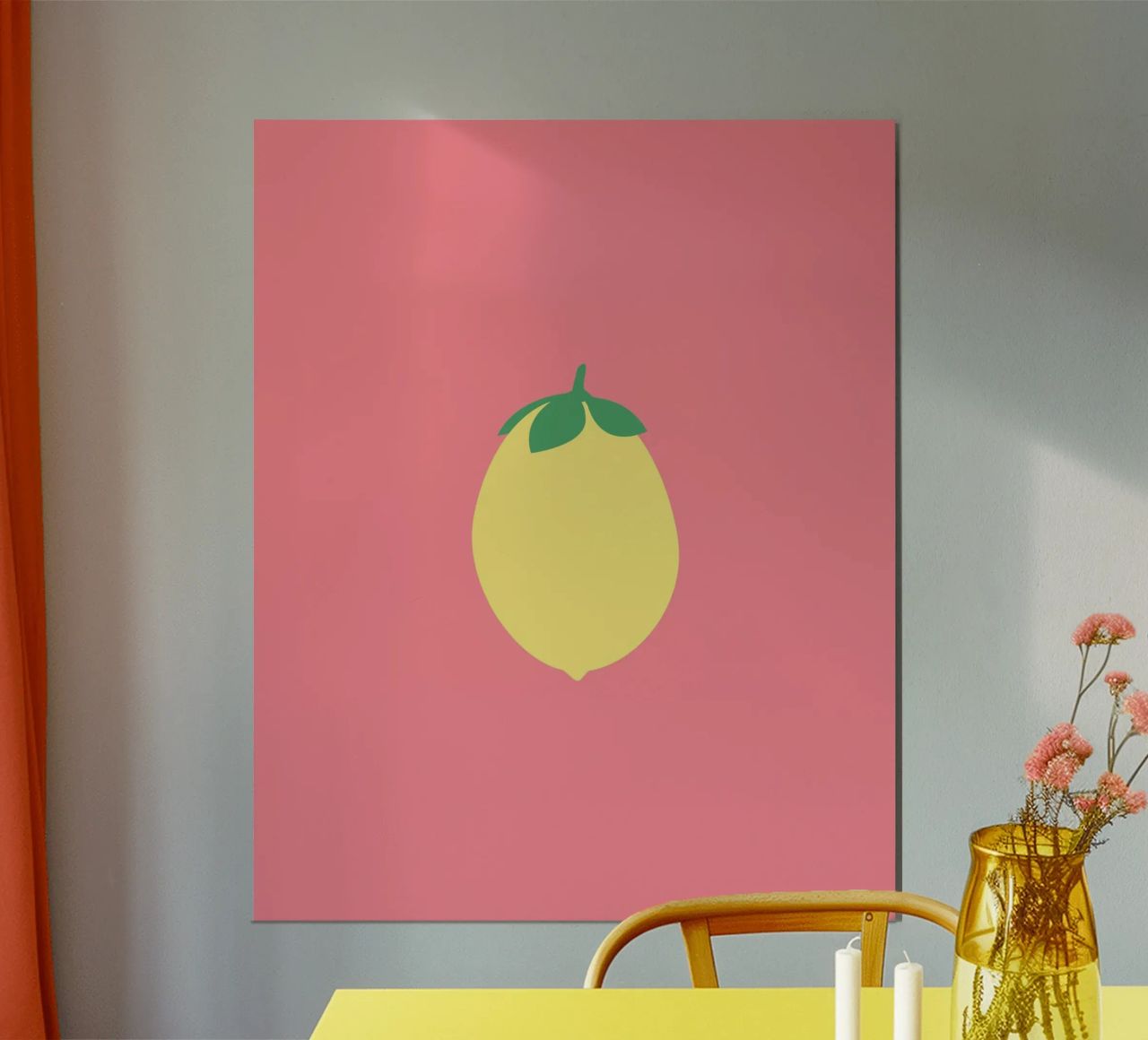 Zitrone auf Pink carta hahnemühle da janamossmann