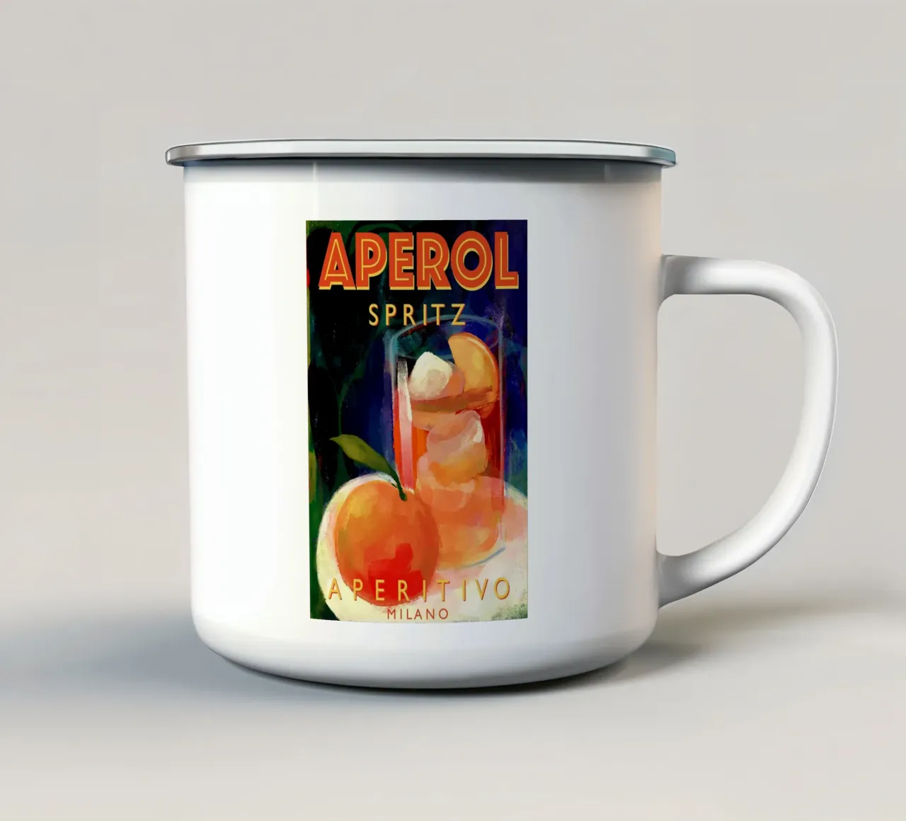 Aperol Spritz Aperitivo Milano tazza in smalto da Neeraprint