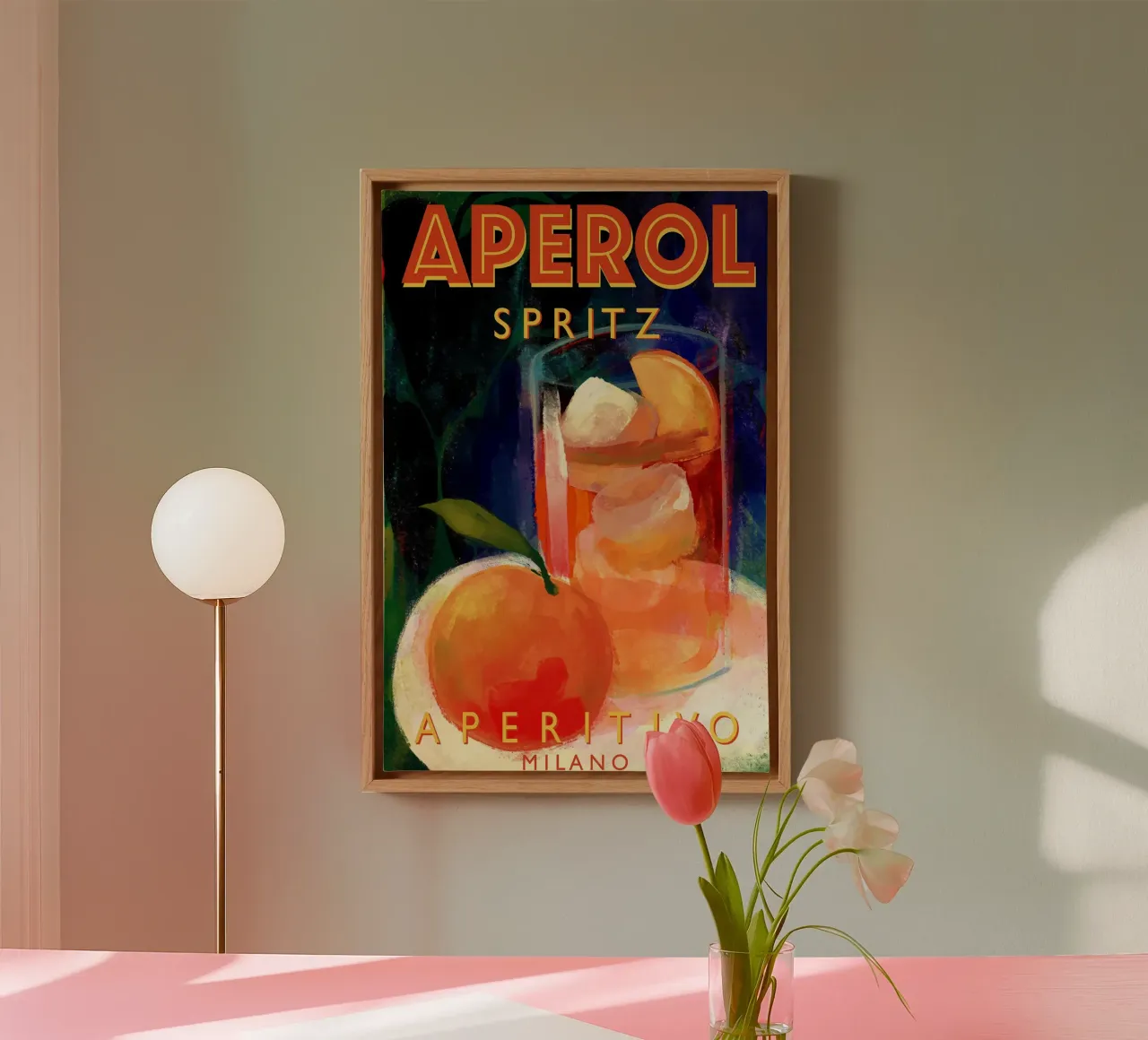 Aperol Spritz Aperitivo Milaan canvas met Baklijst van Neeraprint