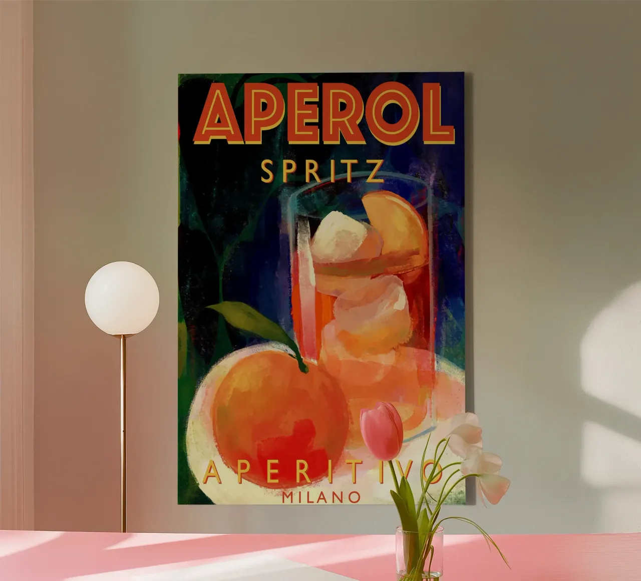 Aperol Spritz Aperitivo Milaan canvas met Baklijst van Neeraprint