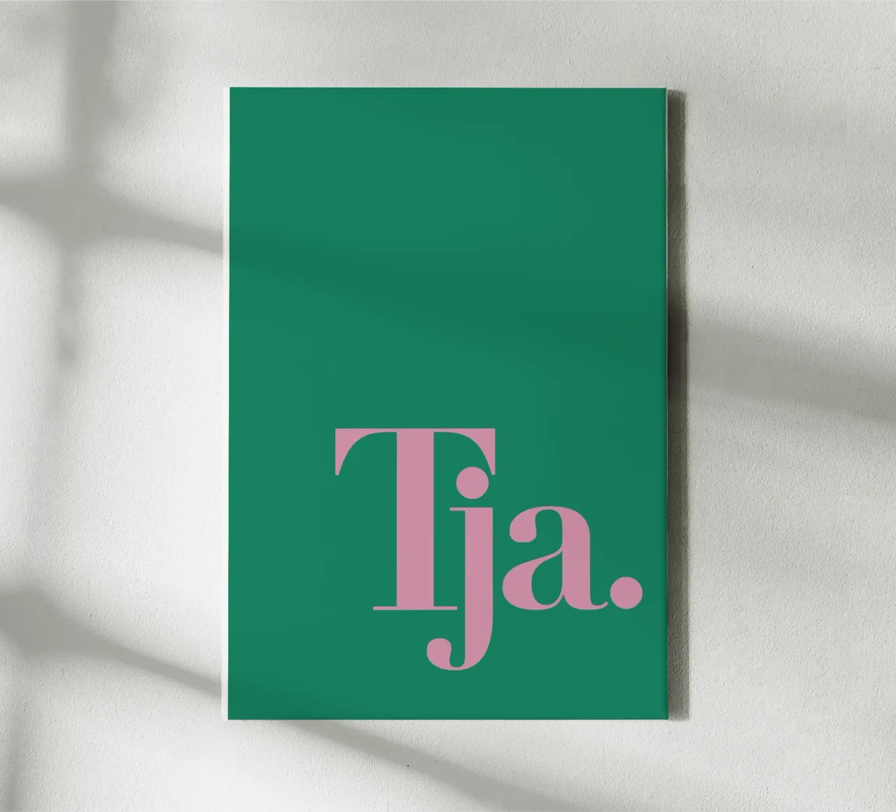 Nou - sereniteit in roze op dopaminegroen canvas met Baklijst van Tine Taler