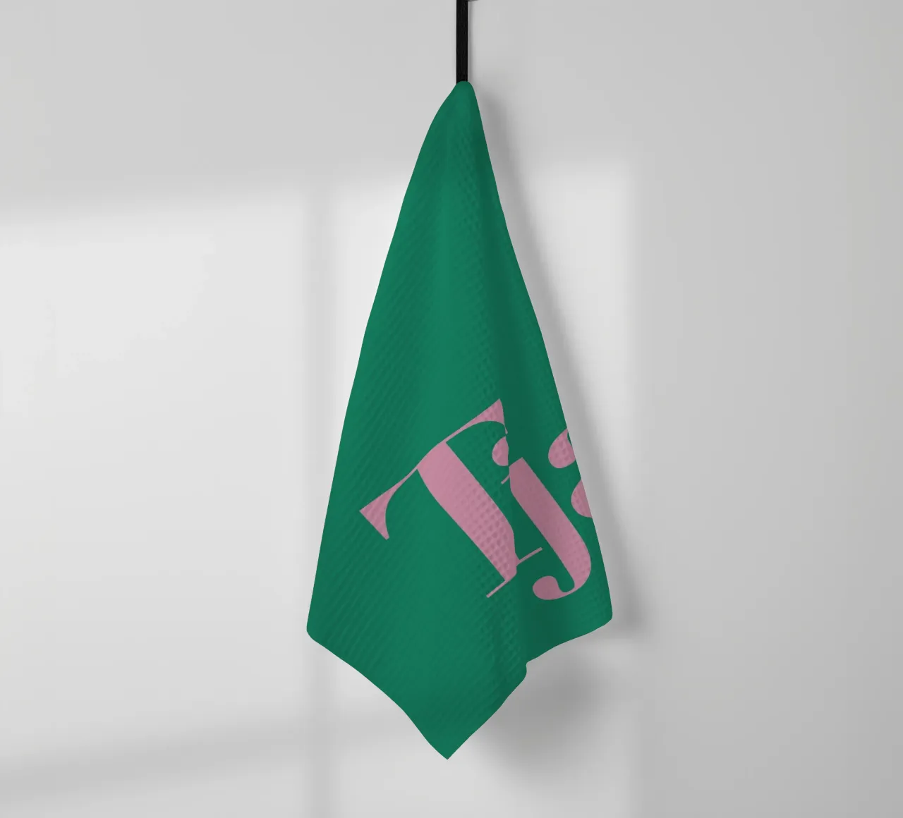 Bene - serenità in rosa su verde dopamina canovaccio da cucina da Tine Taler