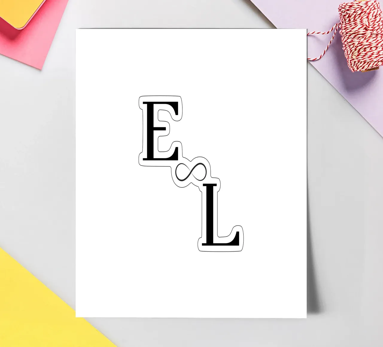 E ∞ L – Minimalistisches Design für Liebe & Unendlichkeit Stickerbogen von StrindesignStudio