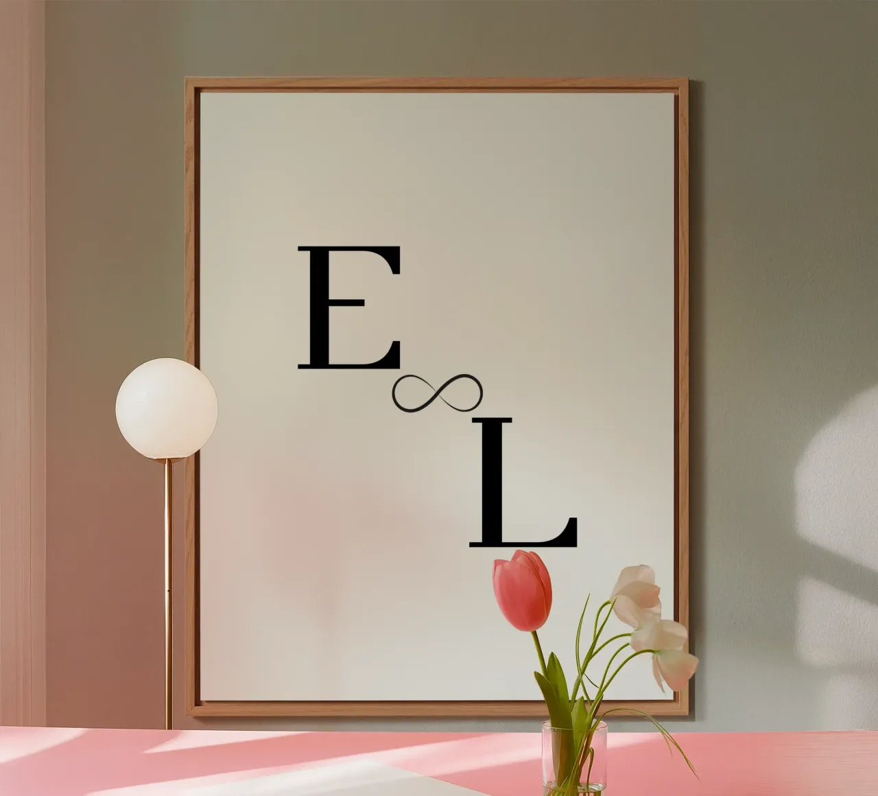 E ∞ L - Design minimalista per amore e infinito alluminio dibond da StrindesignStudio