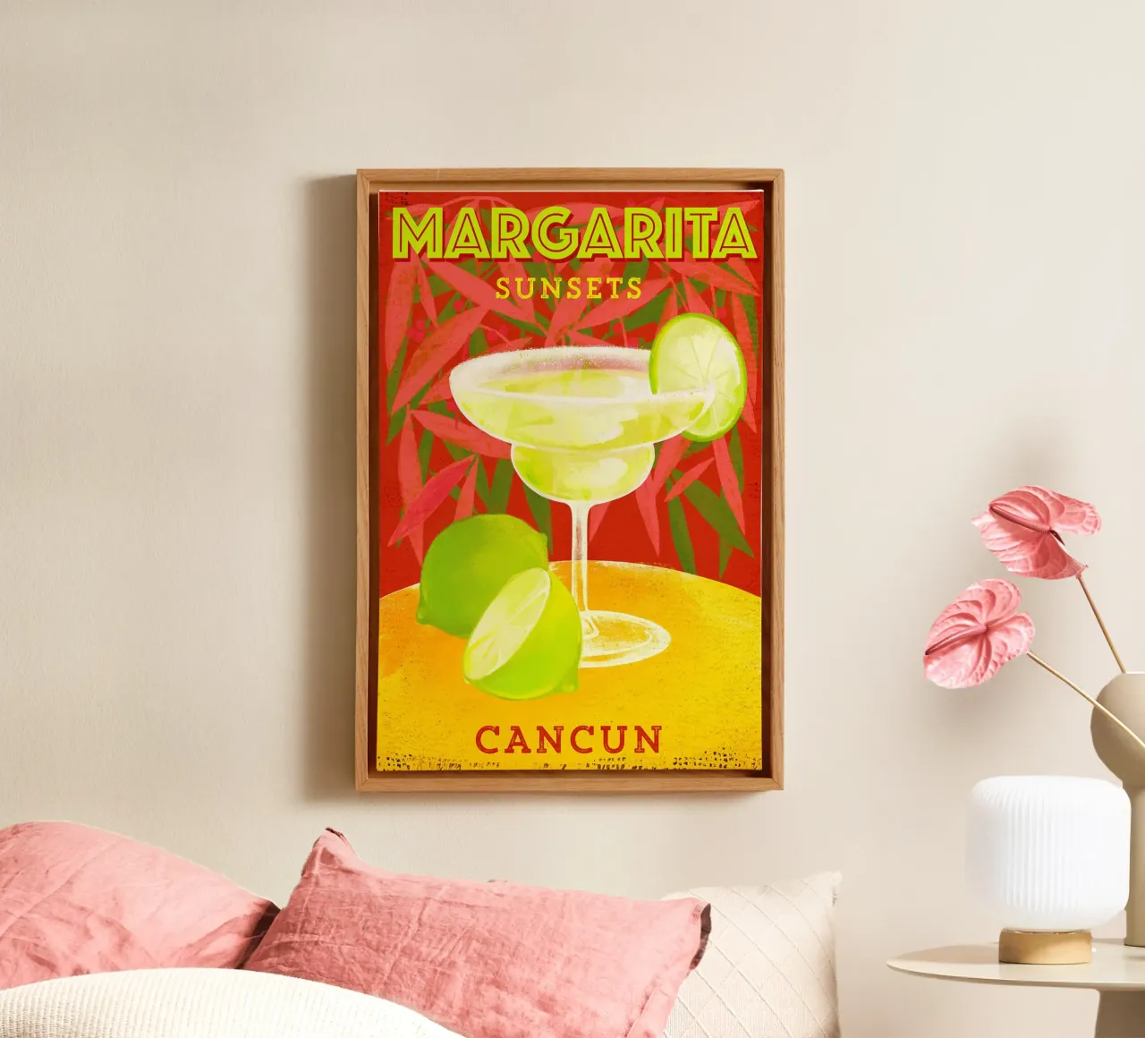 Margarita Tramonti Cancun tela con Cornice a cassetta da Neeraprint
