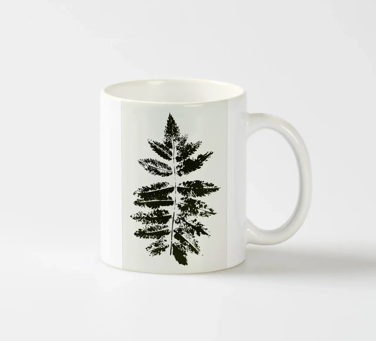 Oak Leaf Print (green) tazza in ceramica da Kubistika