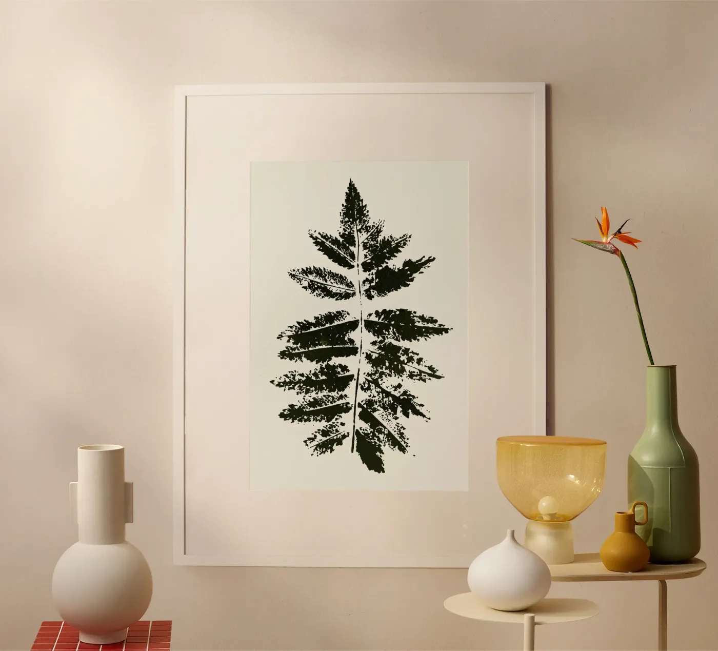 Oak Leaf Print (green) poster da Kubistika