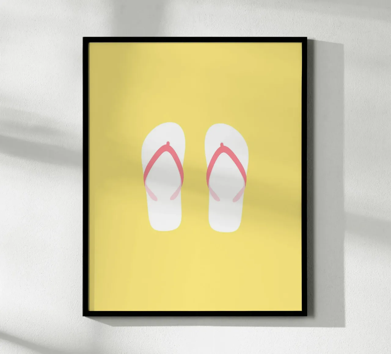 Tongs sur jaune poster de janamossmann