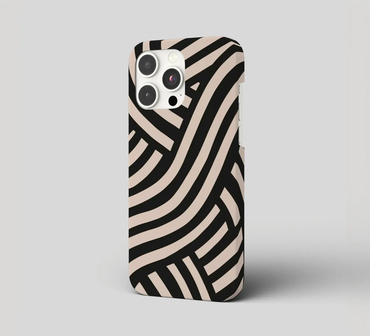 Asymmetrical linocut line art pattern 02 iphone case by Little Dean