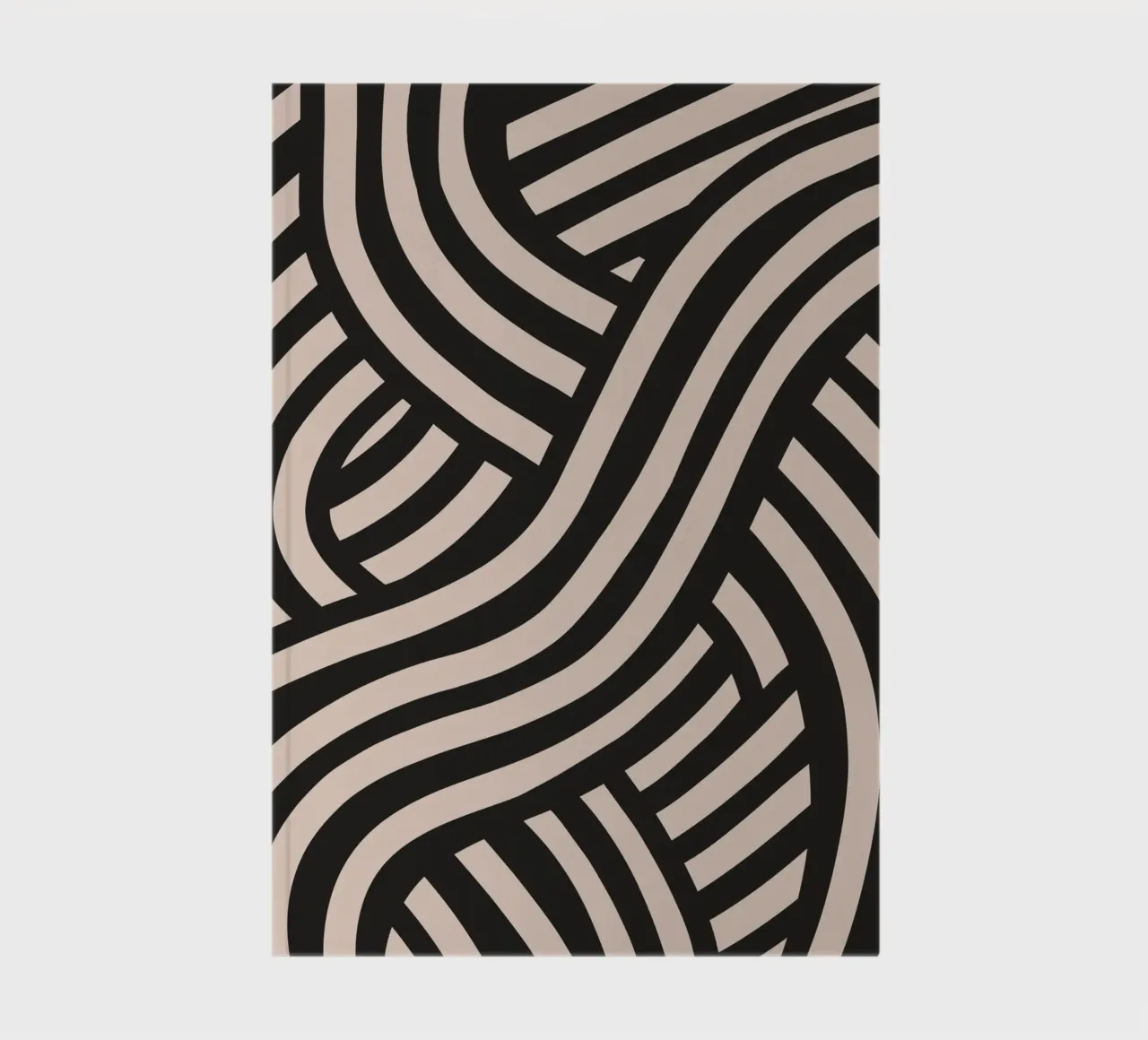 Asymmetrical linocut line art pattern 02 notebook by Little Dean