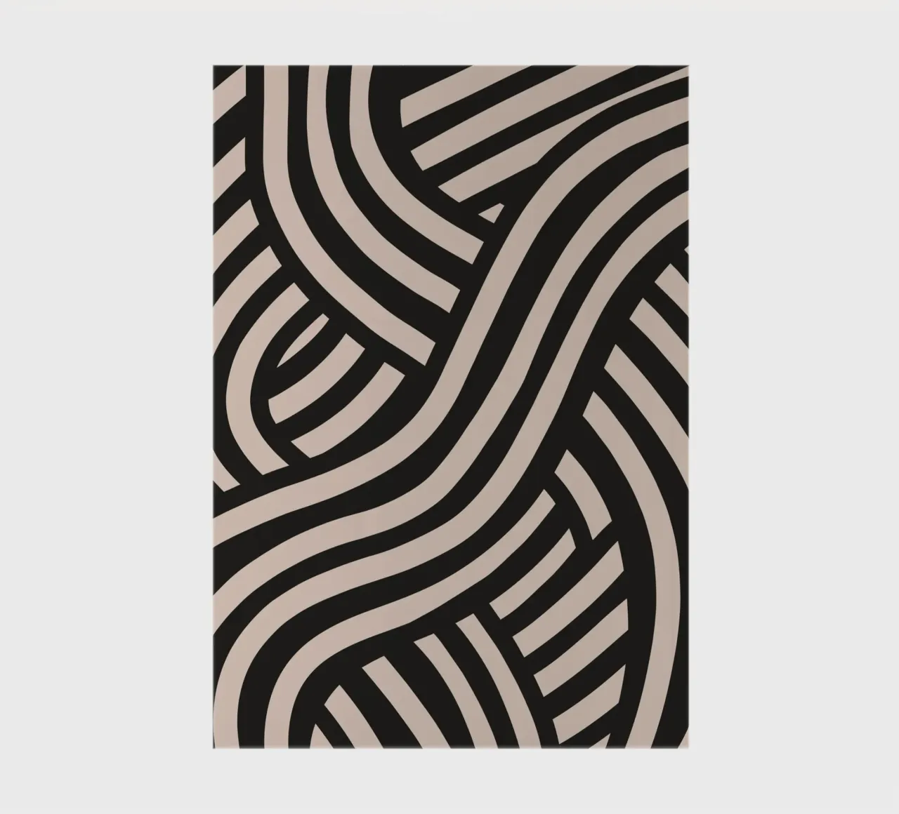 Asymmetrical linocut line art pattern 02 notebook by Little Dean