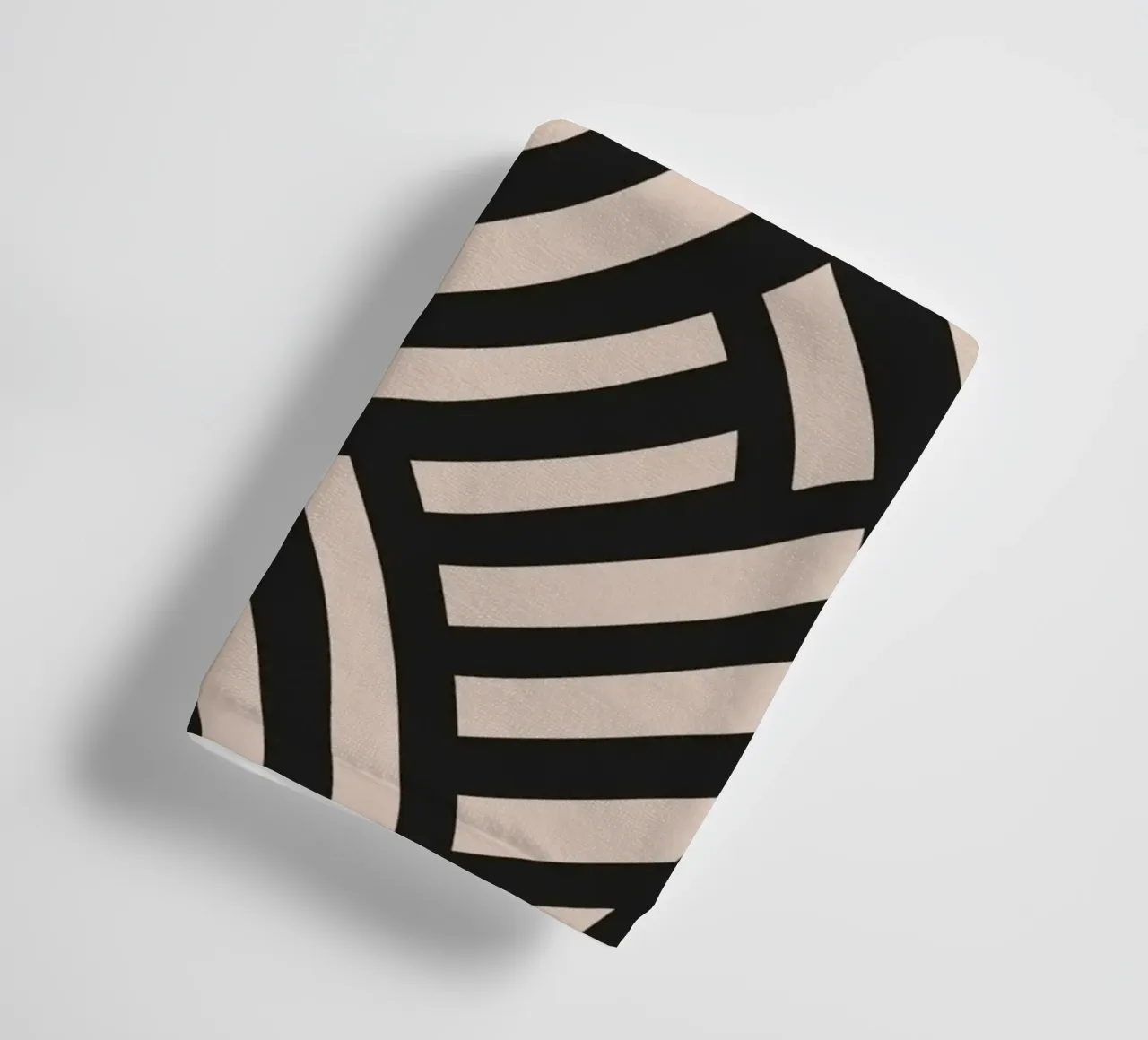 Asymmetrical linocut line art pattern 02 towel by Little Dean