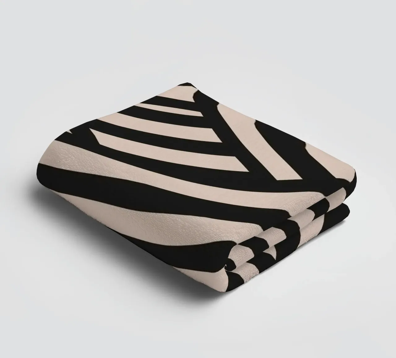 Asymmetrical linocut line art pattern 02 towel by Little Dean