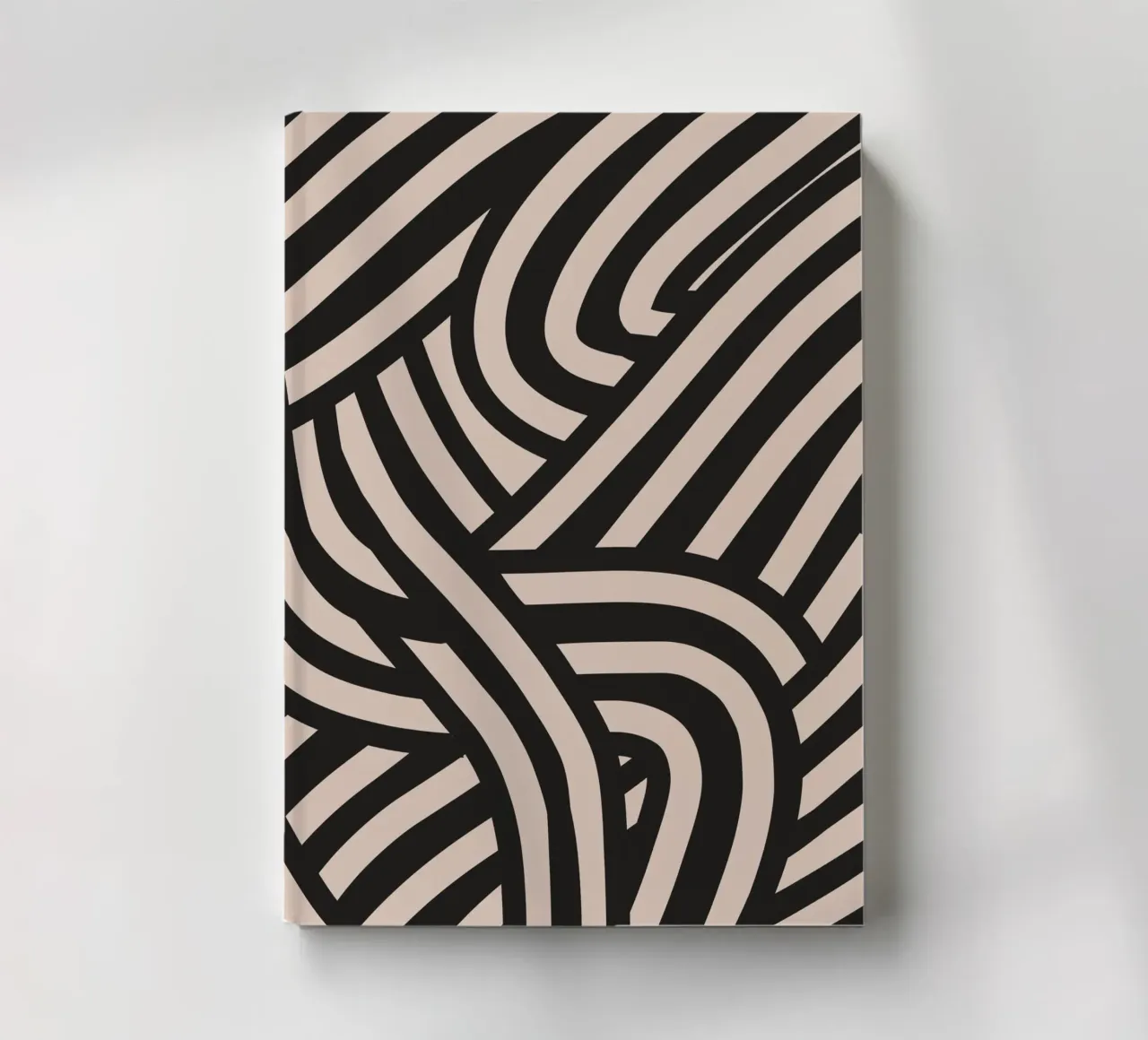 Asymmetrical linocut line art pattern 02 notebook by Little Dean