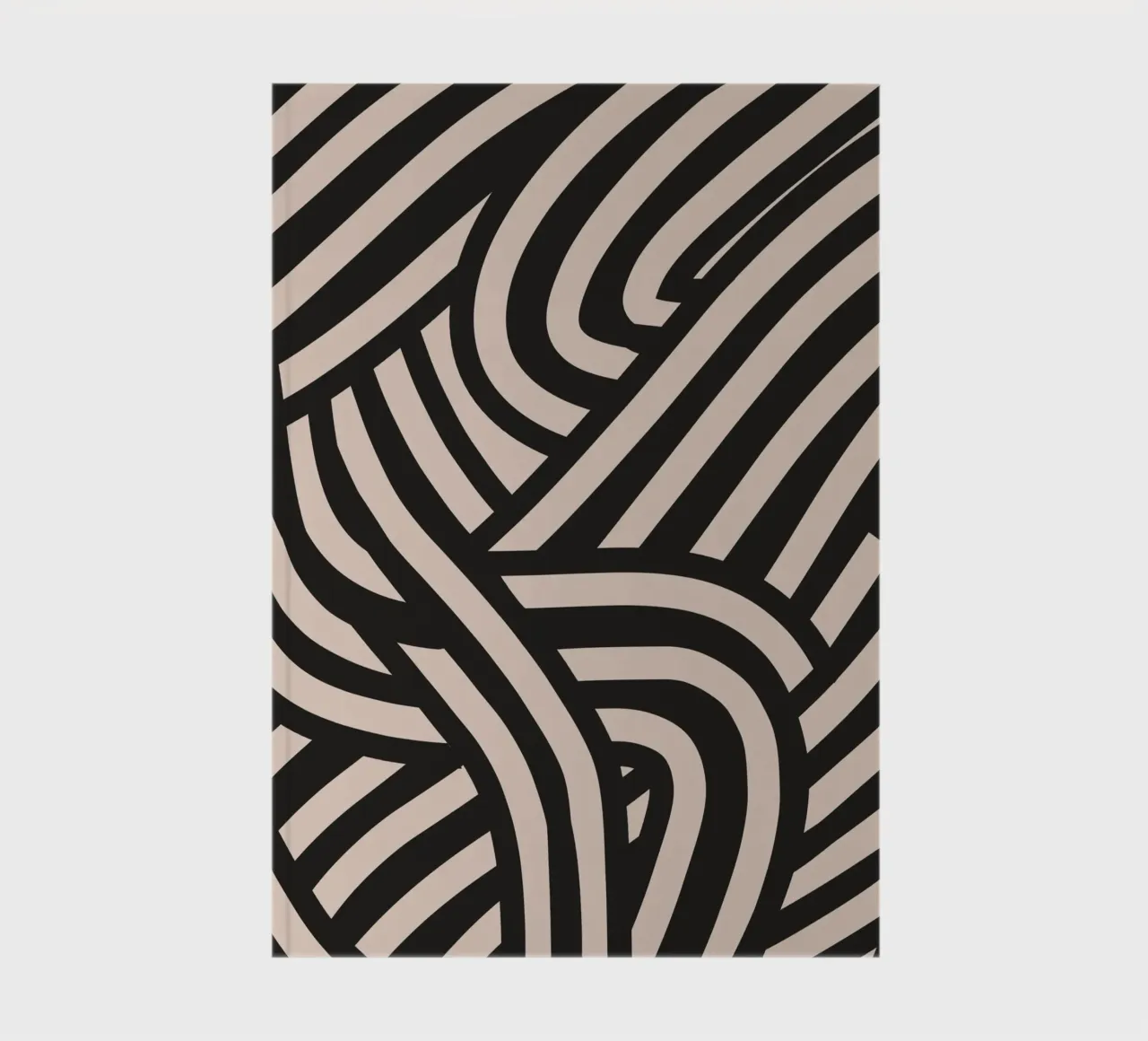 Asymmetrical linocut line art pattern 02 notebook by Little Dean