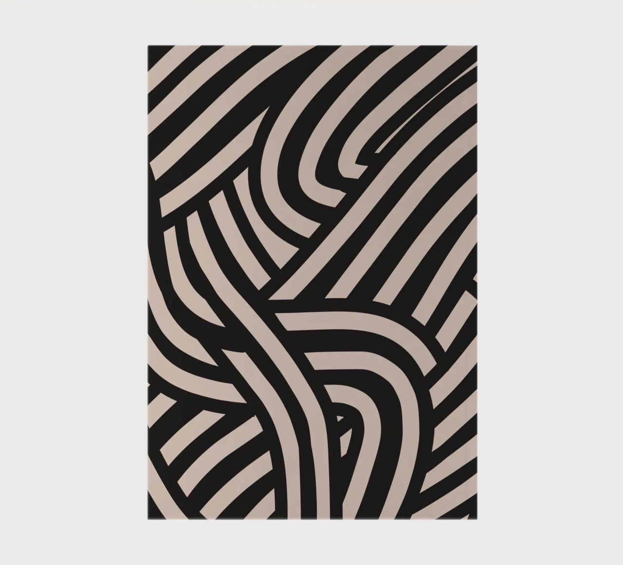 Asymmetrical linocut line art pattern 02 notebook by Little Dean