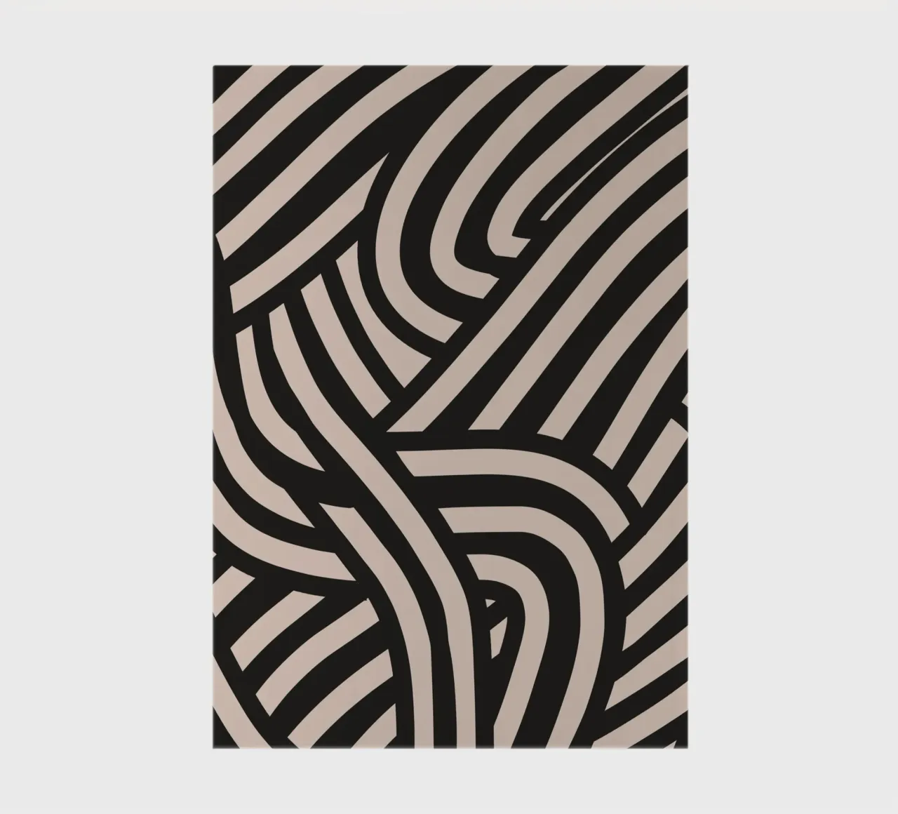 Asymmetrical linocut line art pattern 02 notebook by Little Dean