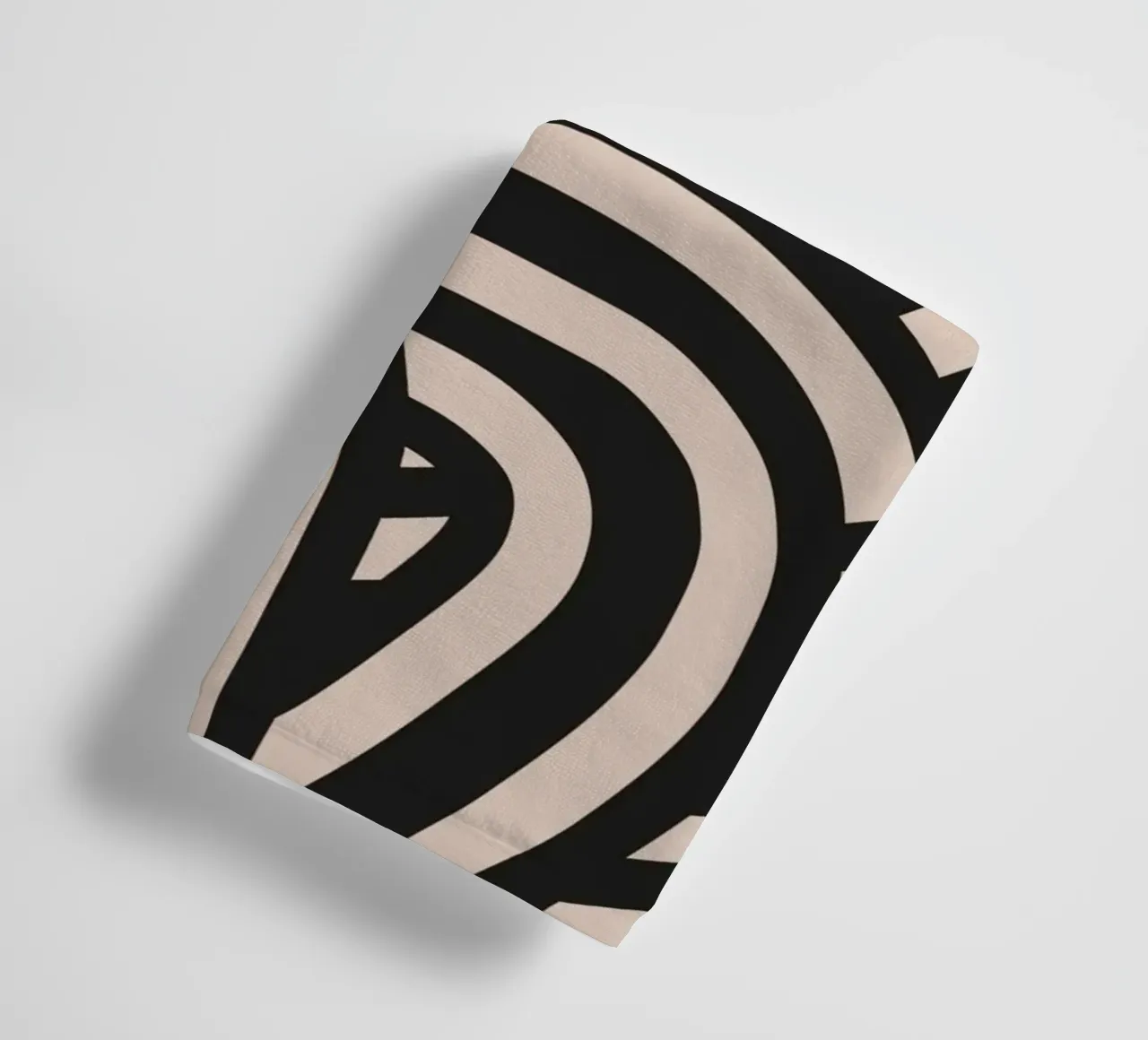 Asymmetrical linocut line art pattern 02 towel by Little Dean