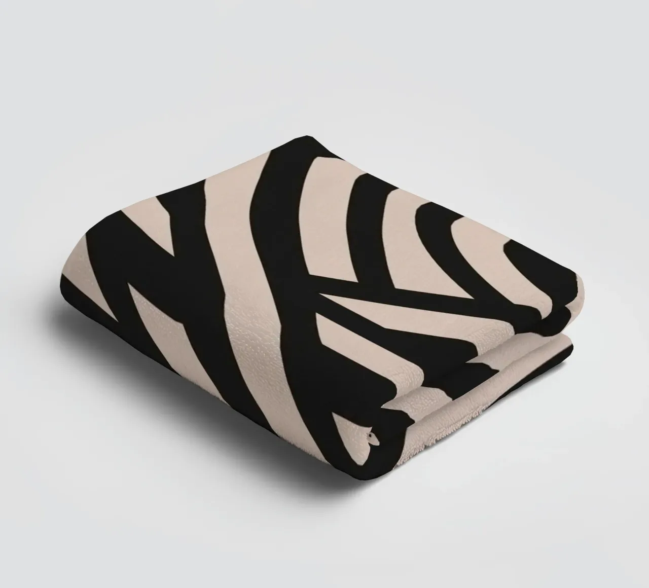 Asymmetrical linocut line art pattern 02 towel by Little Dean