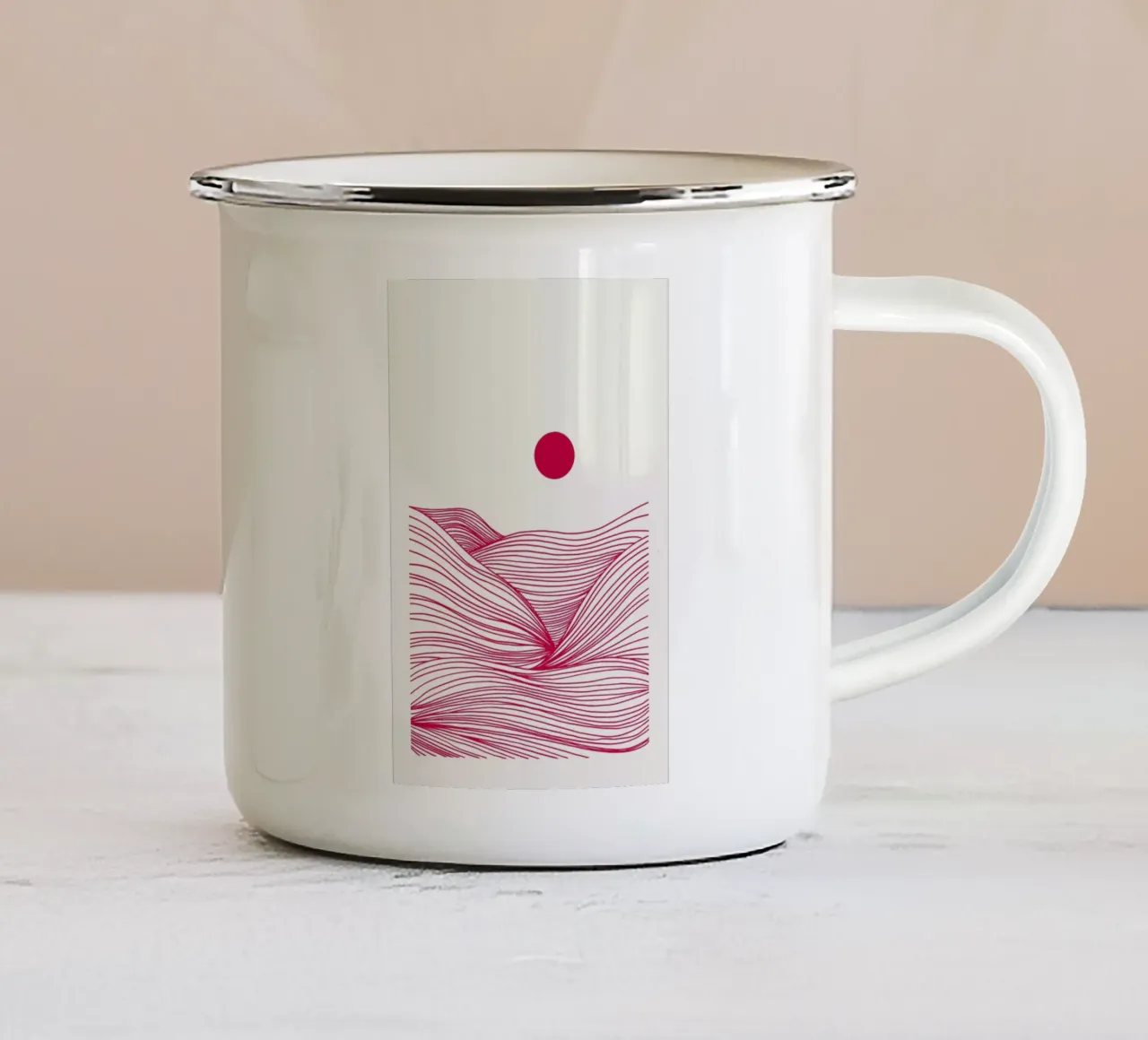 Waves in a Storm Myrtle in a Vase Viva Magenta tazza in smalto da Studio One