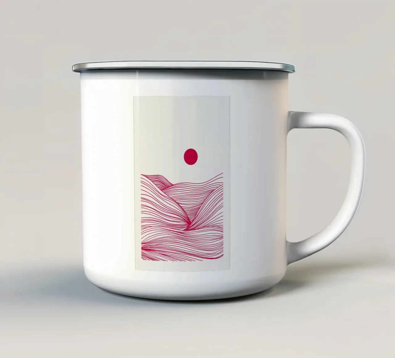 Waves in a Storm Myrtle in a Vase Viva Magenta tazza in smalto da Studio One