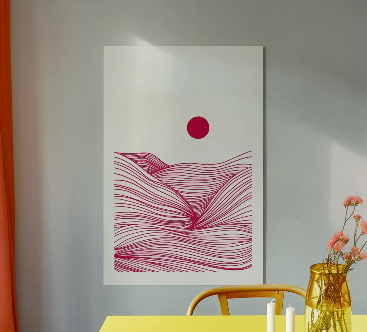 Waves in a Storm Myrtle in a Vase Viva Magenta plexiglass da Studio One