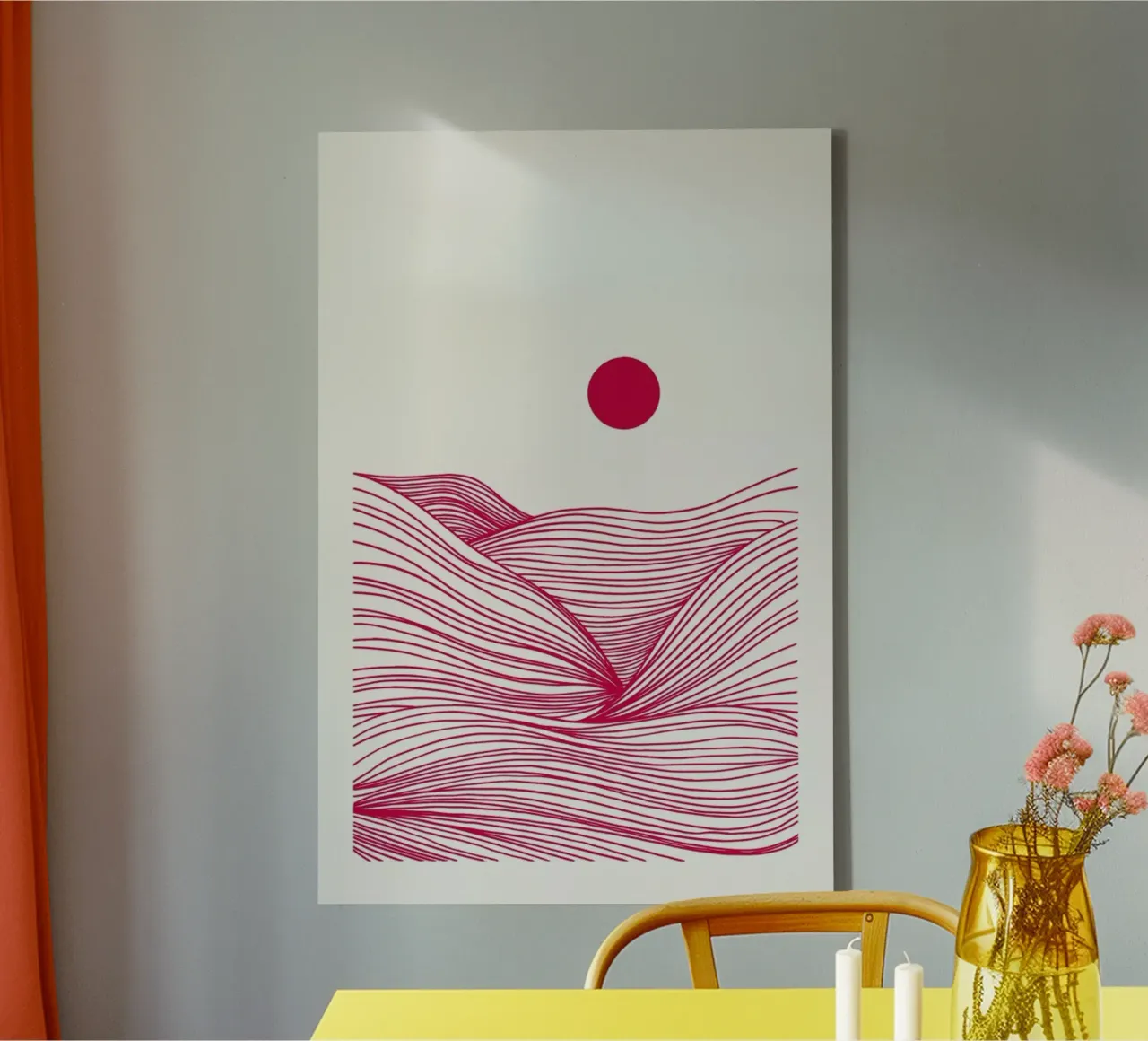 Waves in a Storm Myrtle in a Vase Viva Magenta tela da Studio One