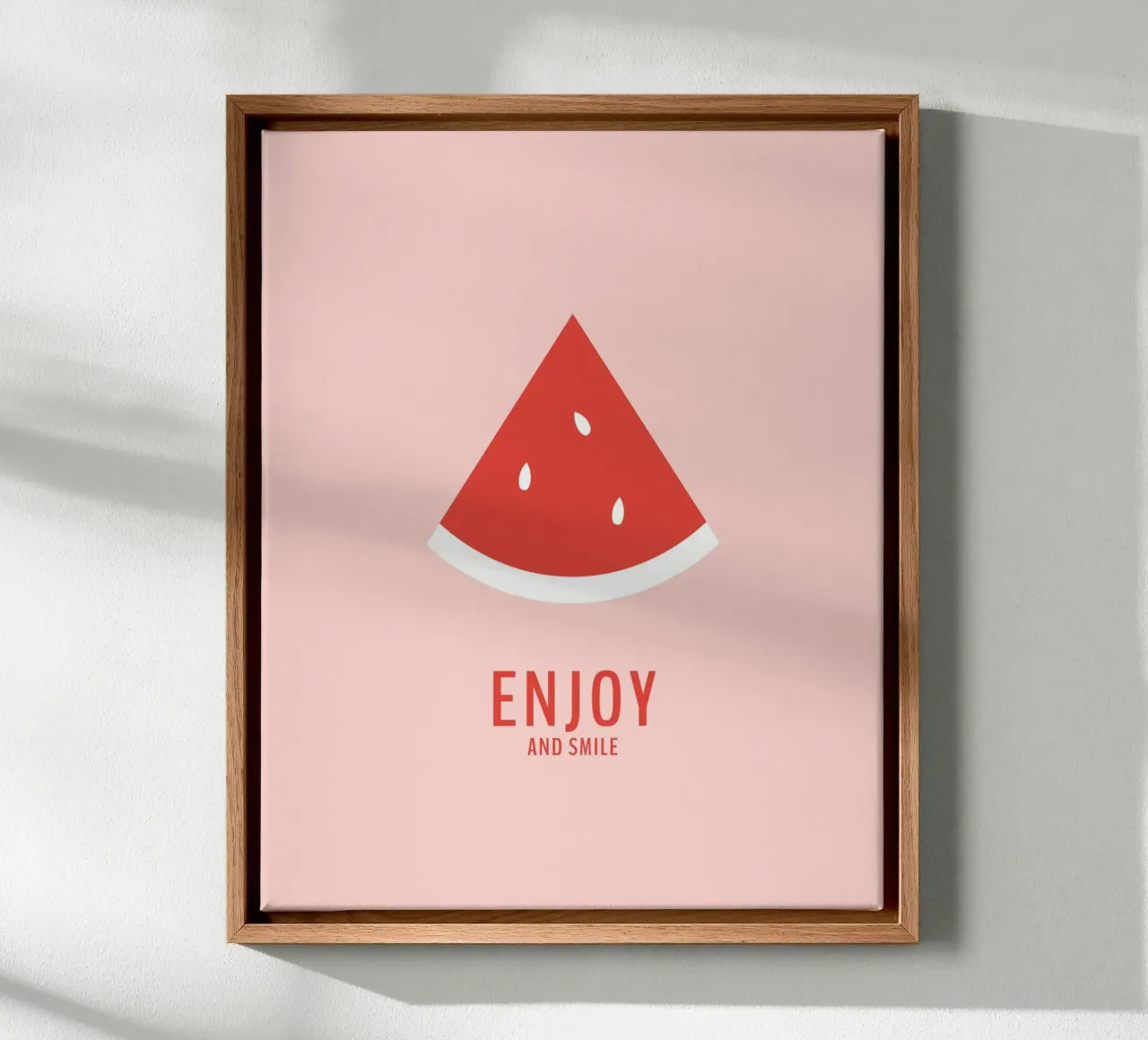 Enjoy and Smile canvas with Floater frame by janamossmann