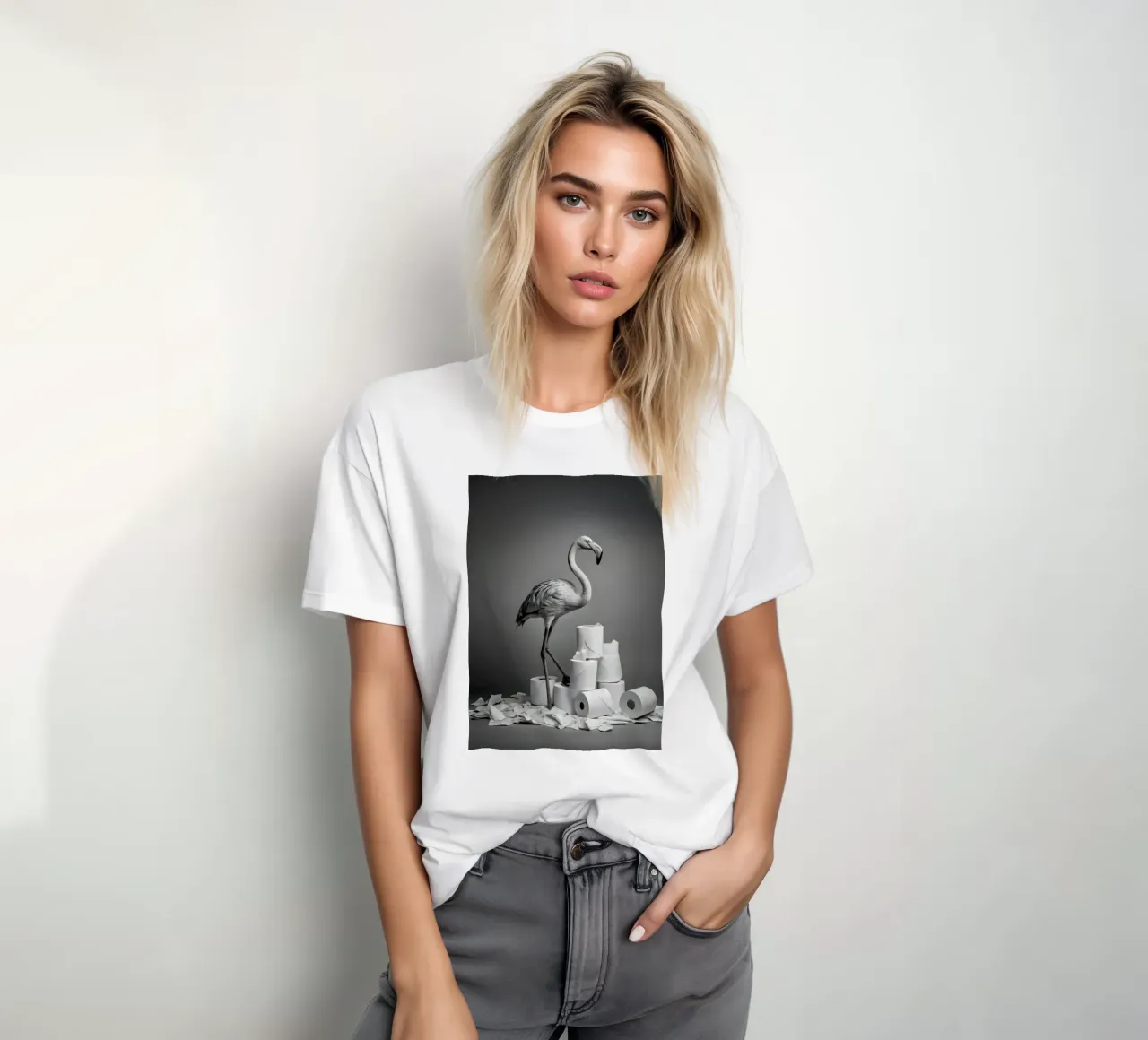 Flamingo Fun – Rolling Tissue in Style t-shirt da Attaboy Dsgn