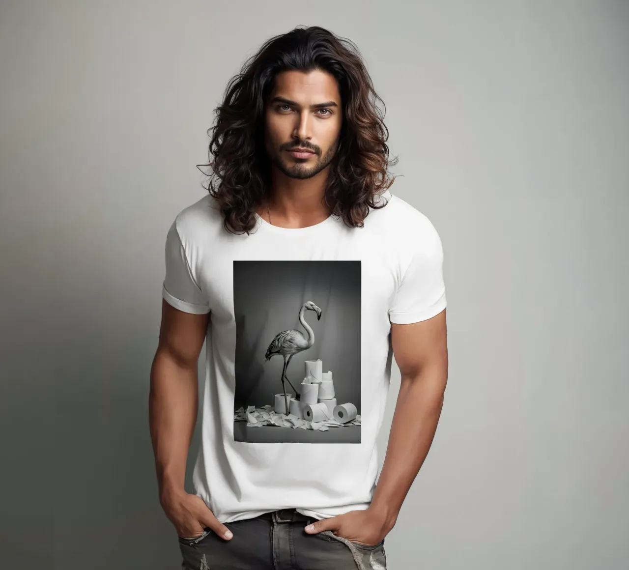 Flamingo Fun – Rolling Tissue in Style t-shirt da Attaboy Dsgn