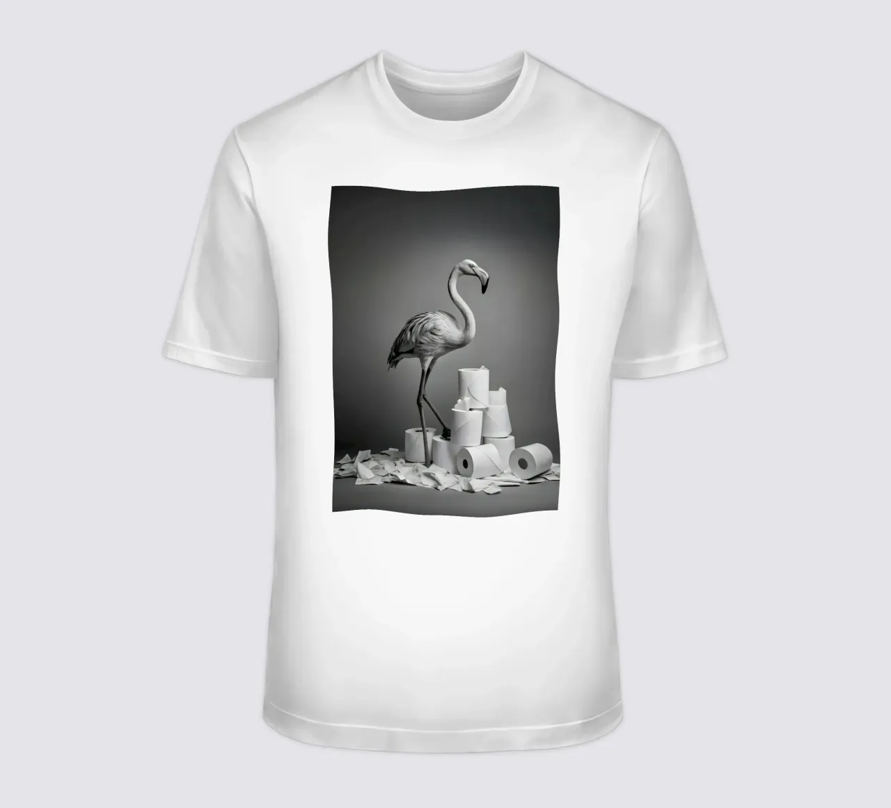 Flamingo Fun – Rolling Tissue in Style t-shirt da Attaboy Dsgn