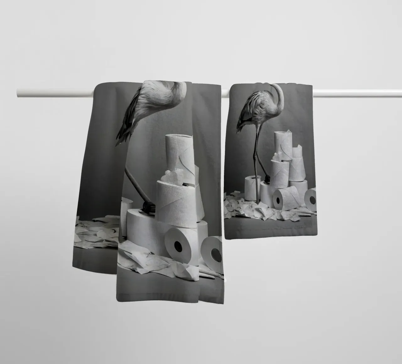 Flamingo Fun – Rolling Tissue in Style asciugamano da bagno da Attaboy Dsgn