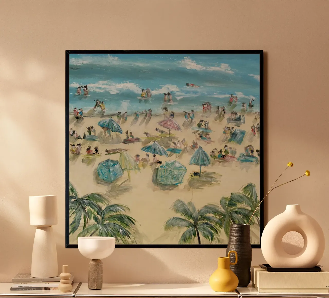 La beatitudine della spiaggia illuminata dal sole poster da Emma Bell