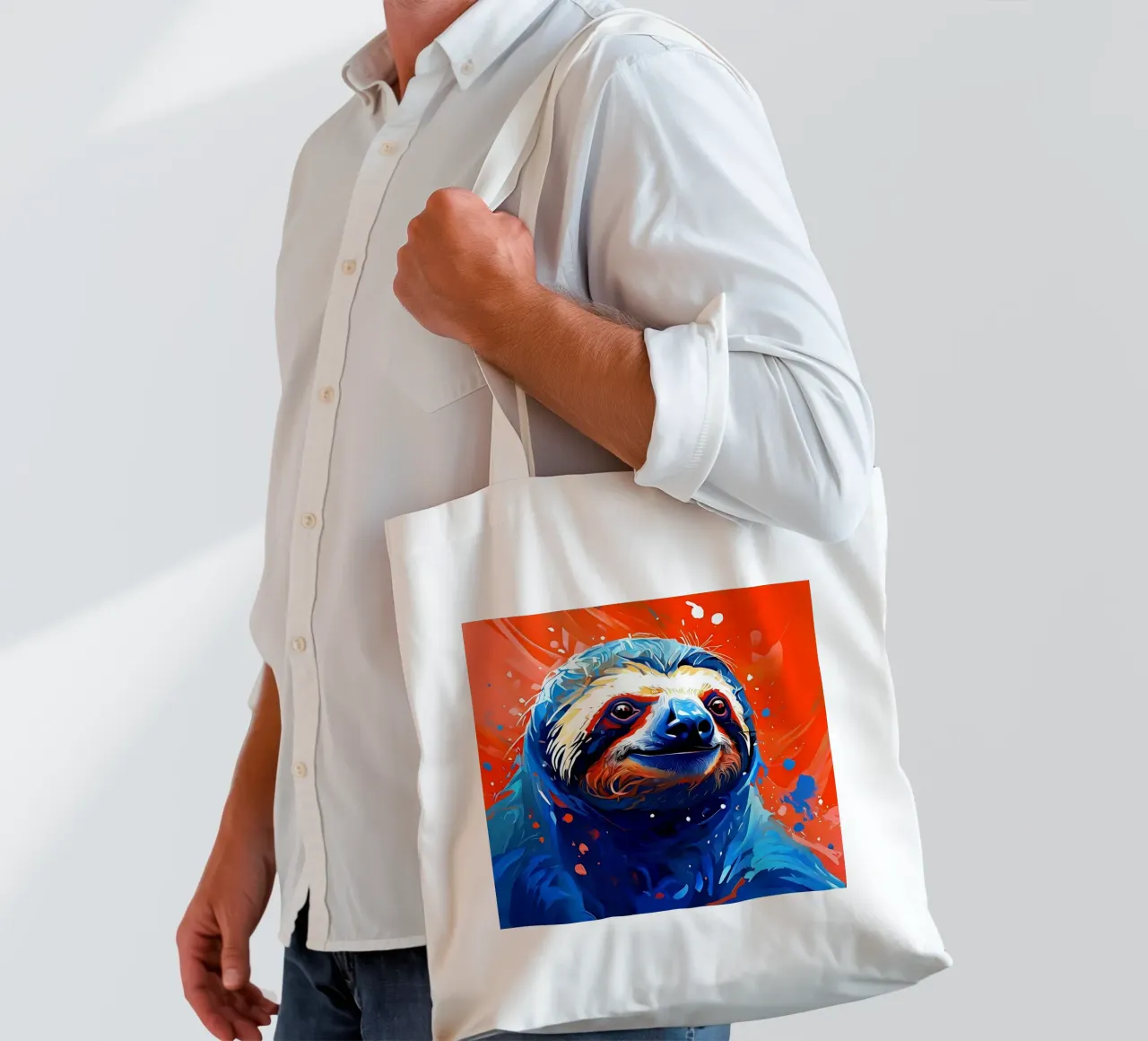 Bradipo_Stile_F_1 borsa in juta da Tierisch bunt by LK