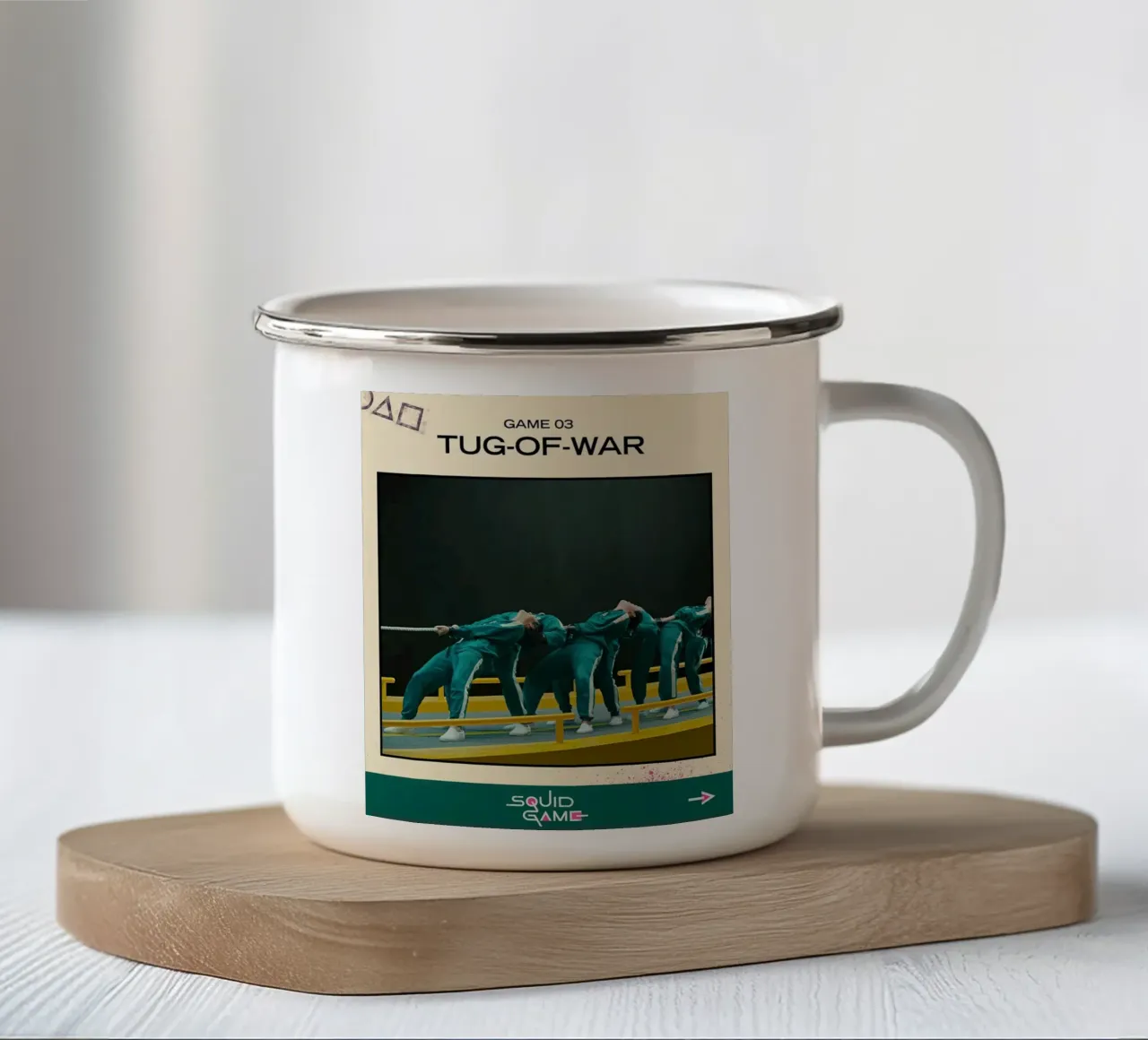 Tiro alla fune tazza in smalto da mandy shop