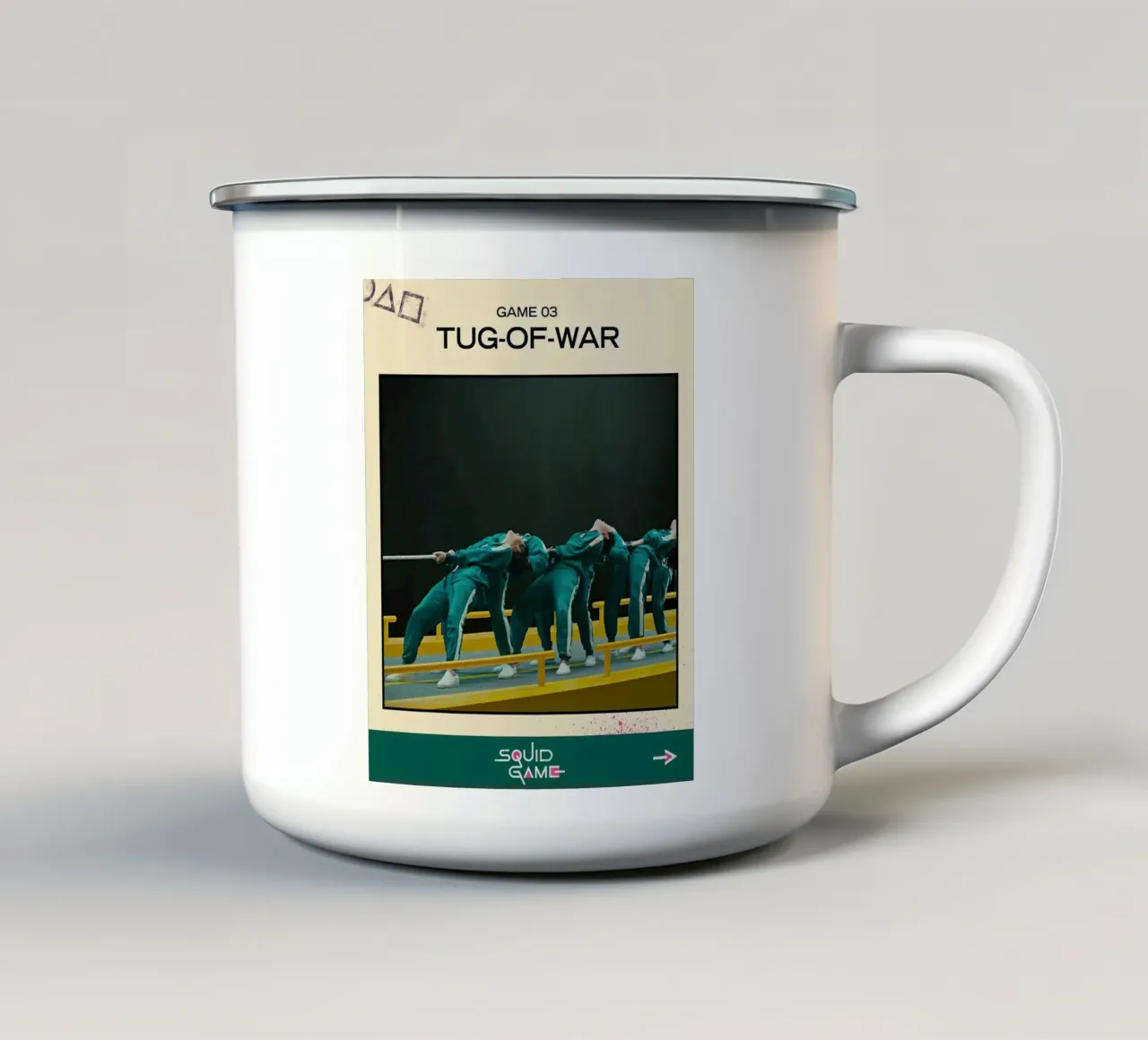 Tiro alla fune tazza in smalto da mandy shop