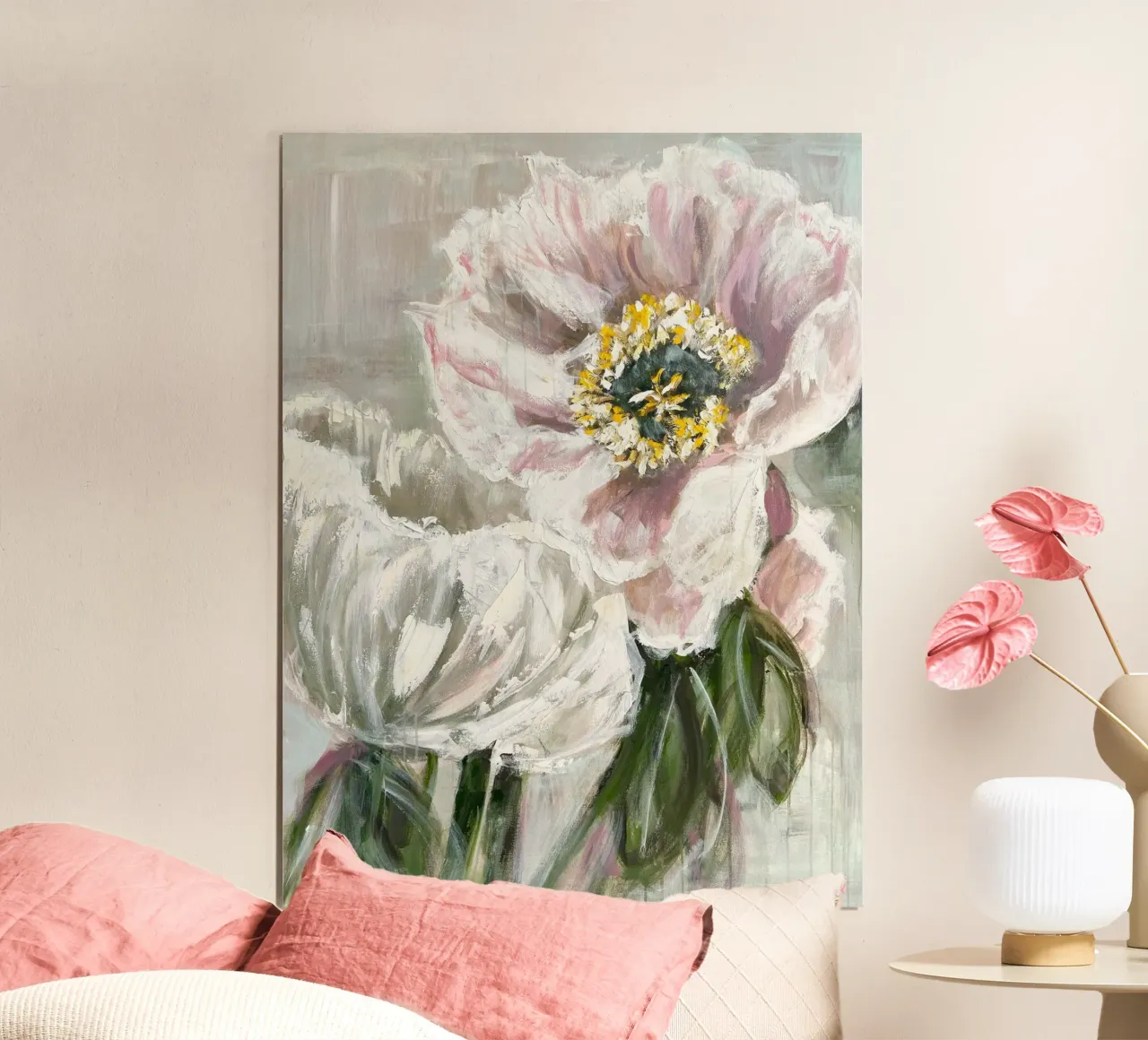 Delicati fiori bianchi e rosa poster da Emma Bell