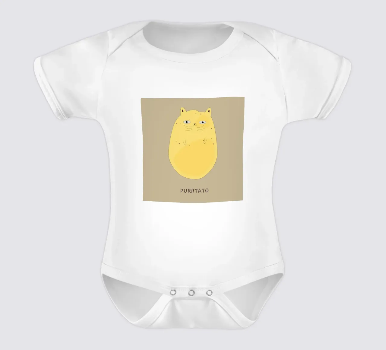 Purrtato short-sleeve baby romper by Dharma