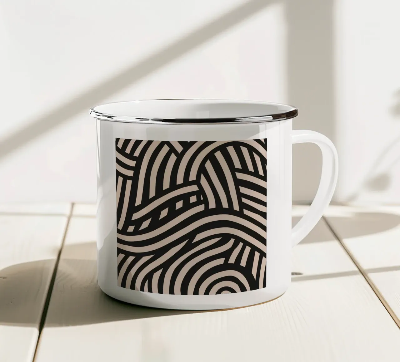 Modello di linoleografia asimmetrica 03 tazza in smalto da Little Dean