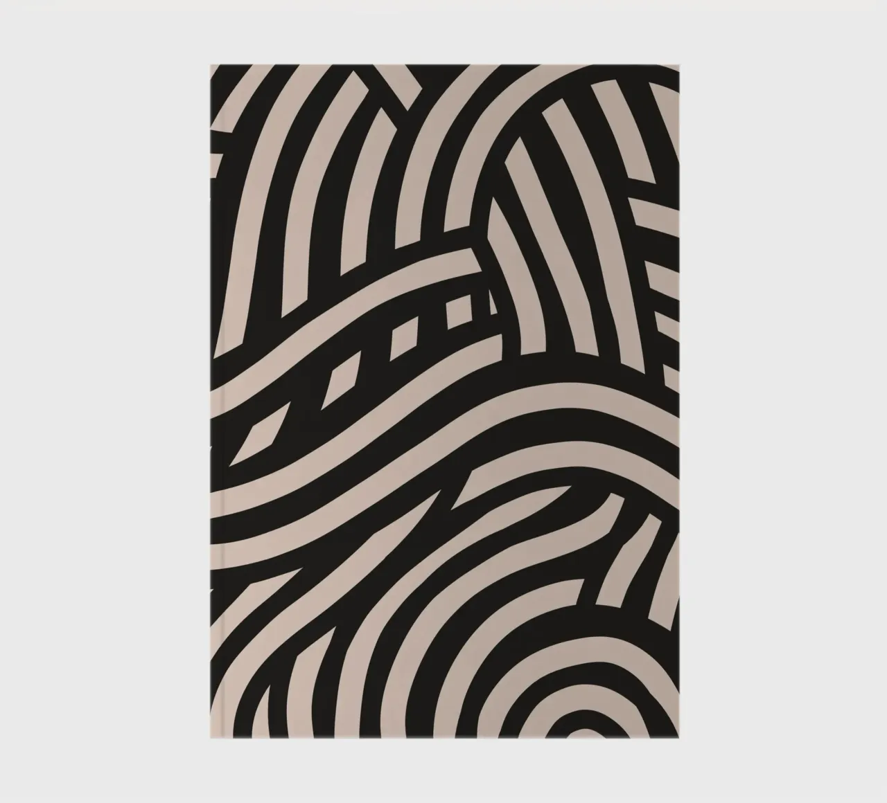 Asymmetrical linocut line art pattern 03 notebook by Little Dean