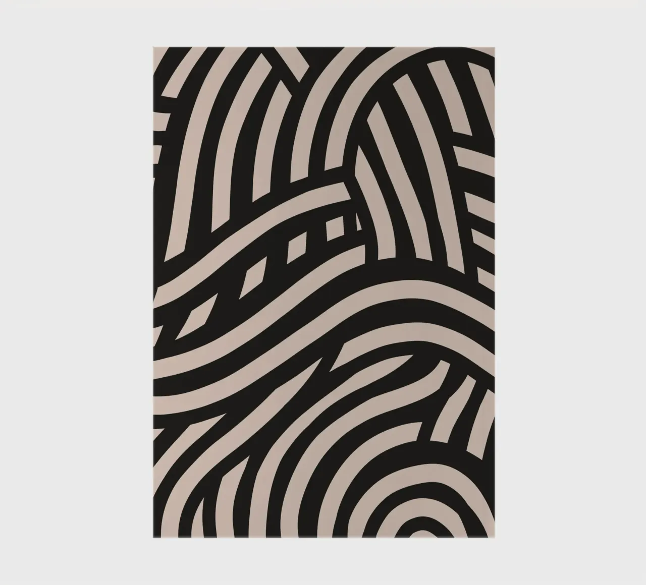 Asymmetrical linocut line art pattern 03 notebook by Little Dean