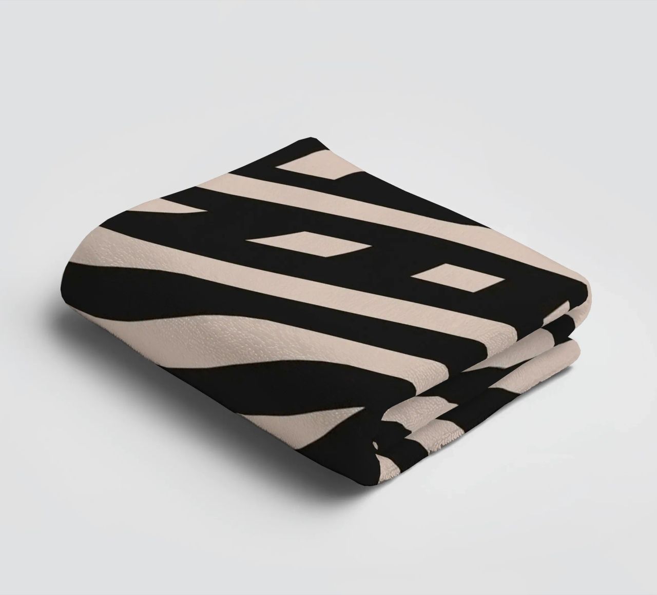 Asymmetrical linocut line art pattern 03 towel by Little Dean