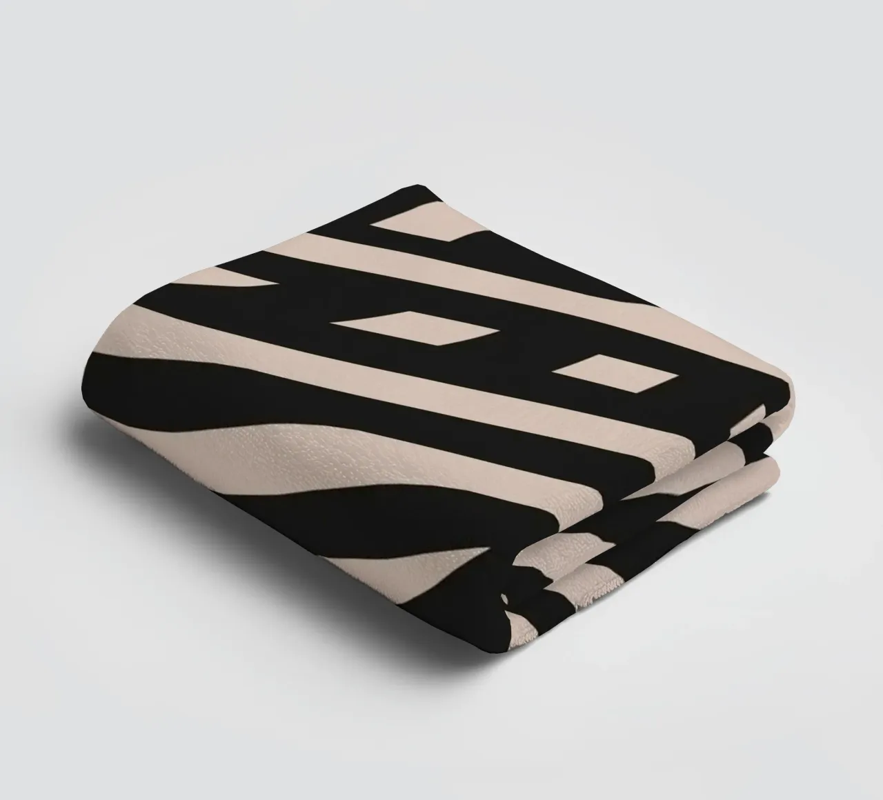 Asymmetrical linocut line art pattern 03 towel by Little Dean