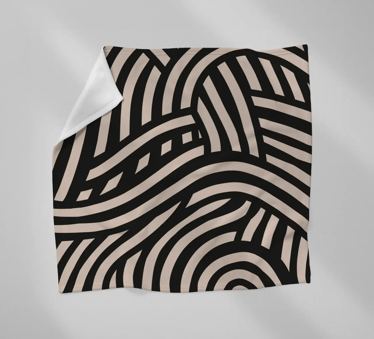 Modello di linoleografia asimmetrica 03 coperta in pile da Little Dean