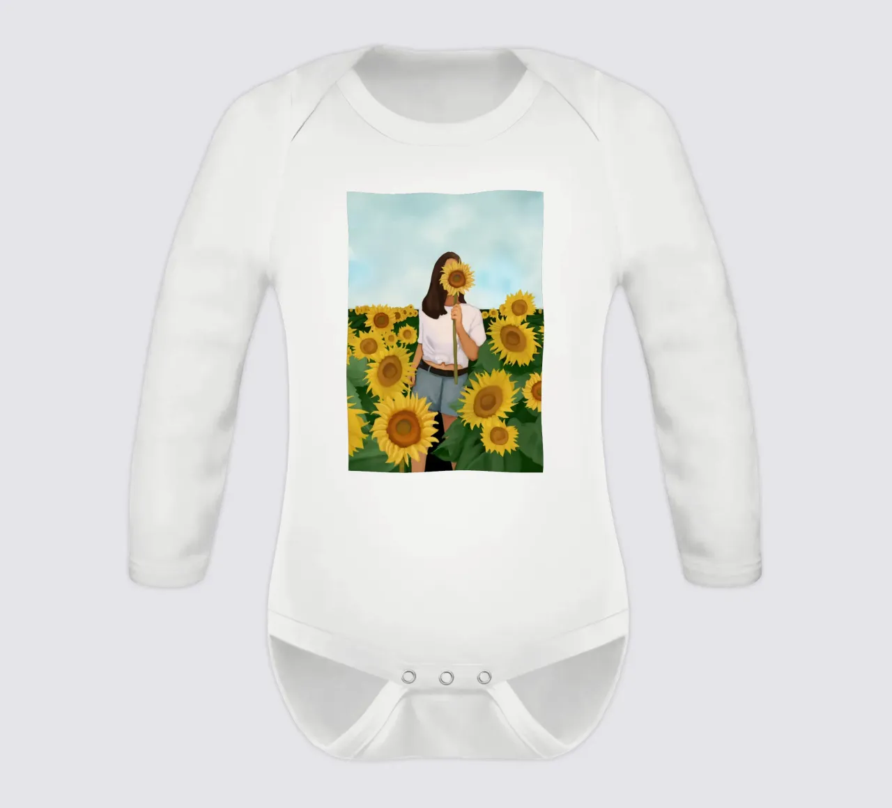 Gouden bloei babyrompertje lange mouwen van Verse